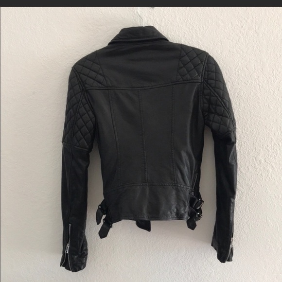 All Saints Black Leather Jacket - Picture 3 of 7